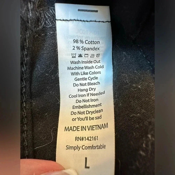 LuLaRoe | Jaxon Black w/ Grey Embroidered Roses Denim Jean Jacket Size L NWOT - Picture 9 of 10